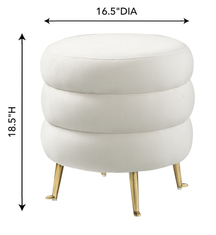 Ladder Cream Velvet Ottoman Model: TOV-OC6180