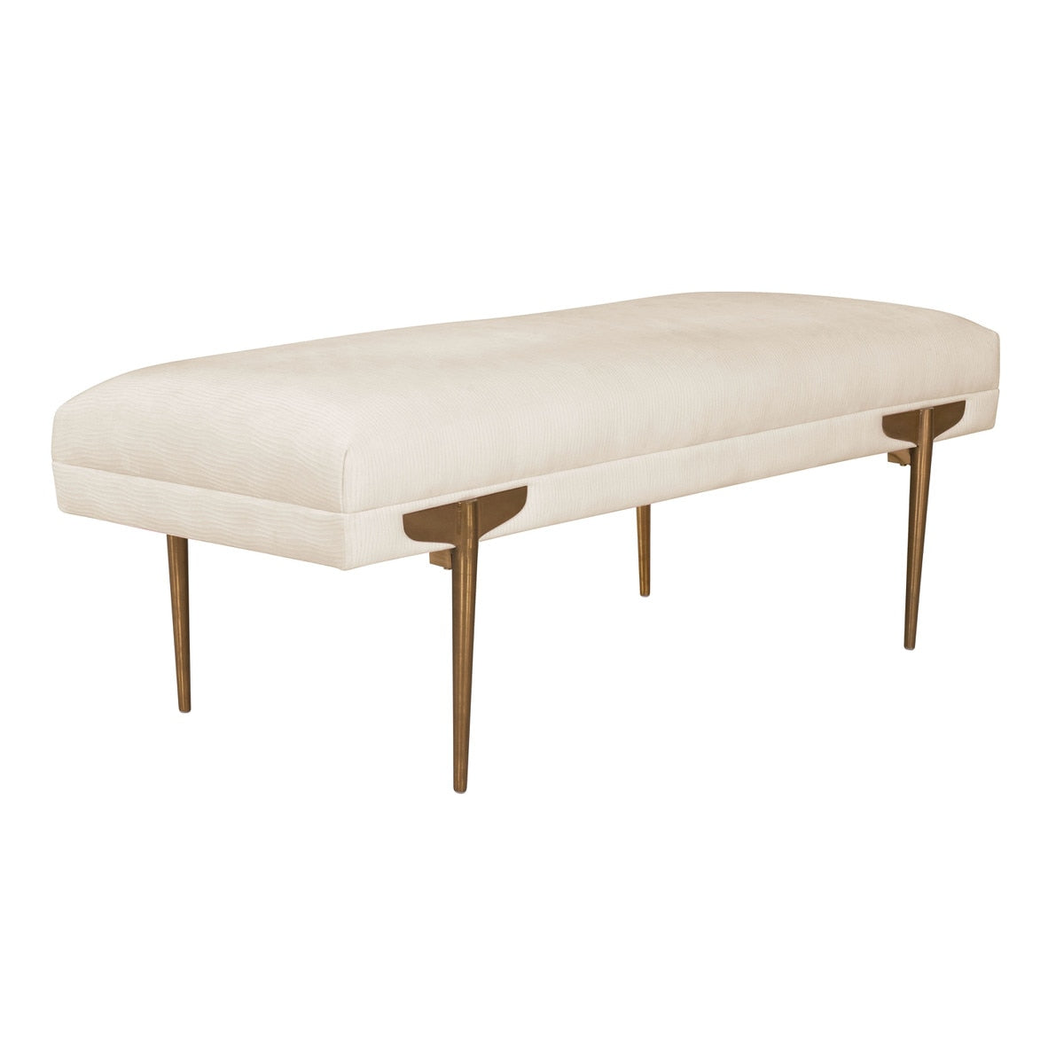 Brno White Waived Velvet Bench Model: TOV-OC6207