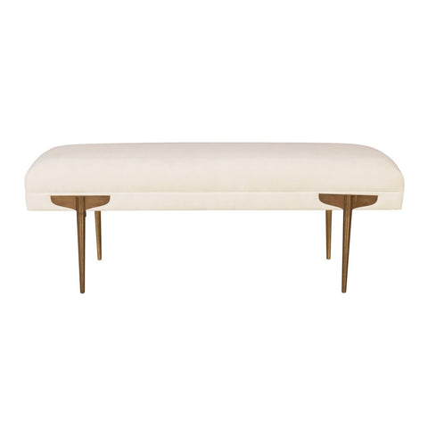Brno White Waived Velvet Bench Model: TOV-OC6207