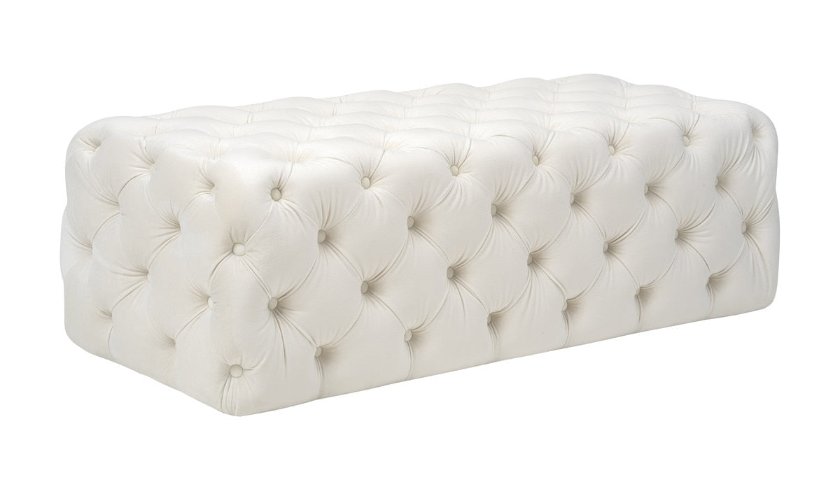 Kaylee Cream Velvet Ottoman Model: TOV-OC6314