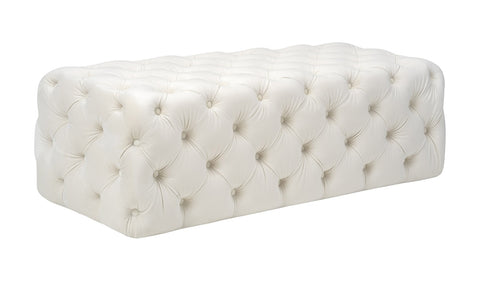 Kaylee Cream Velvet Ottoman Model: TOV-OC6314