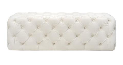 Kaylee Cream Velvet Ottoman Model: TOV-OC6314