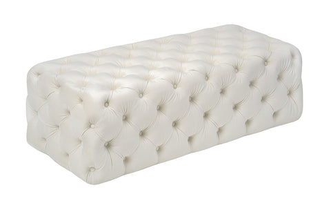Kaylee Cream Velvet Ottoman Model: TOV-OC6314