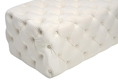 Kaylee Cream Velvet Ottoman Model: TOV-OC6314