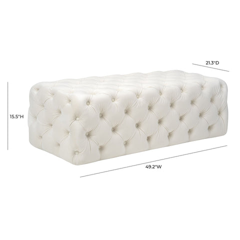 Kaylee Cream Velvet Ottoman Model: TOV-OC6314