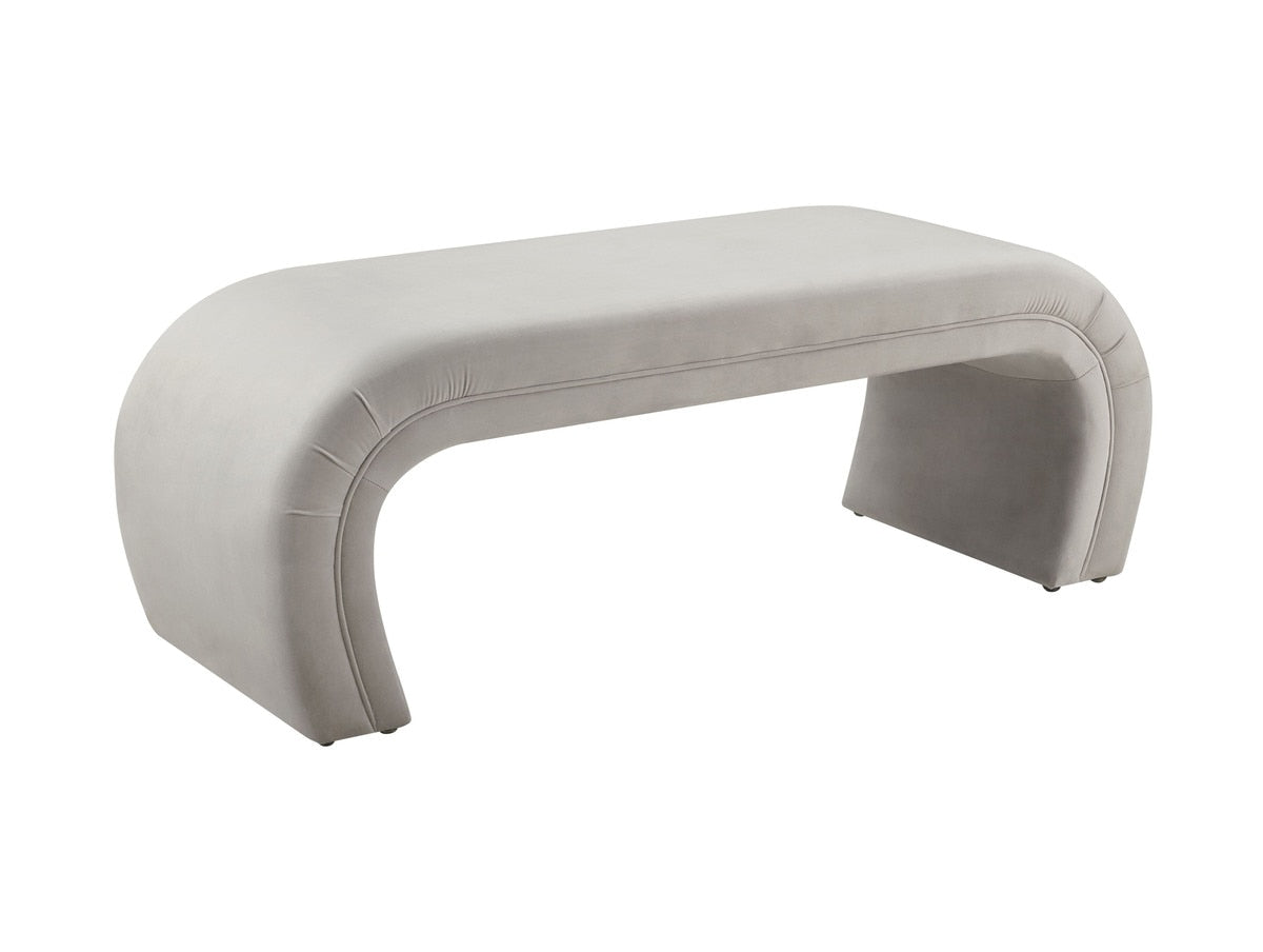 Kenya Light Grey Velvet Bench Model: TOV-OC6379