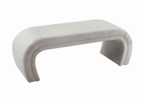 Kenya Light Grey Velvet Bench Model: TOV-OC6379