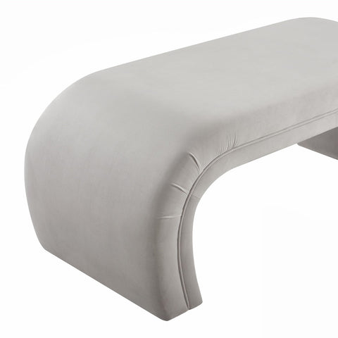Kenya Light Grey Velvet Bench Model: TOV-OC6379