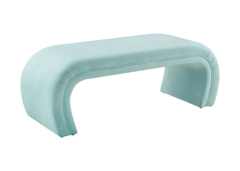 Kenya Bright Blue Velvet Bench Model: TOV-OC6380