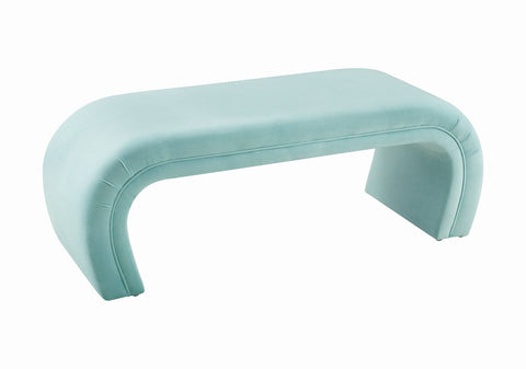 Kenya Bright Blue Velvet Bench Model: TOV-OC6380