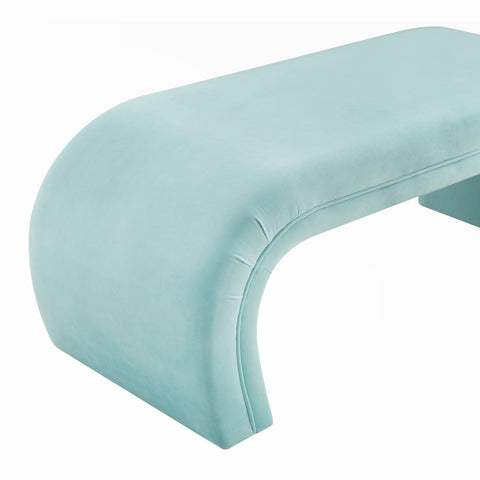 Kenya Bright Blue Velvet Bench Model: TOV-OC6380