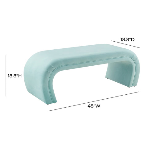Kenya Bright Blue Velvet Bench Model: TOV-OC6380