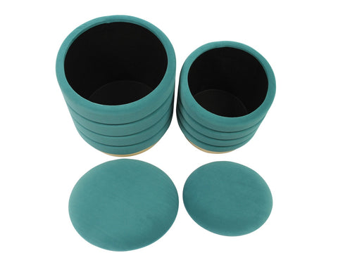 Saturn Teal Storage Ottomans - Set of 2 Model: TOV-OC6459
