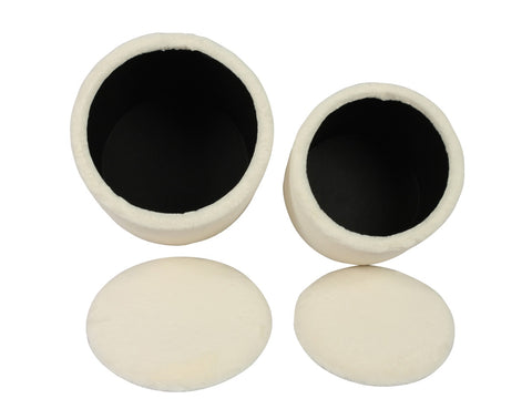 Teddy Faux Sheepskin Storage Ottomans - Set of 2 Model: TOV-OC6471