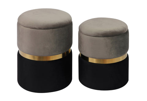Gigi Grey Storage Ottomans - Set of 2 Model: TOV-OC6472