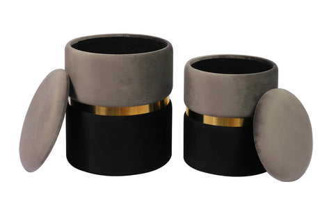 Gigi Grey Storage Ottomans - Set of 2 Model: TOV-OC6472