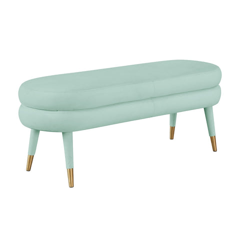 Betty Sea Foam Green Velvet Bench Model: TOV-OC68124