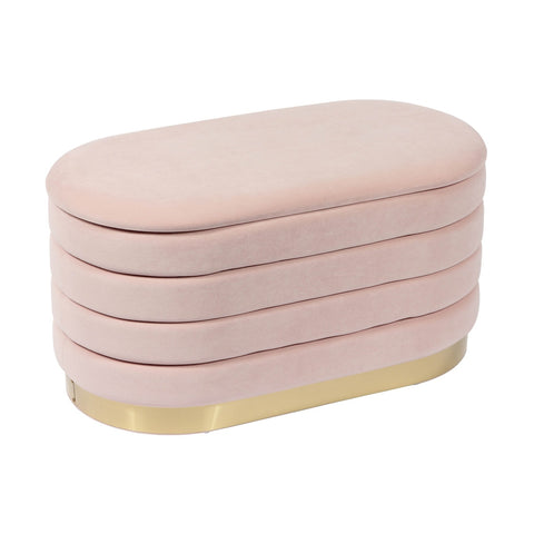 Lillian Blush Velvet Storage Bench Model: TOV-OC68151