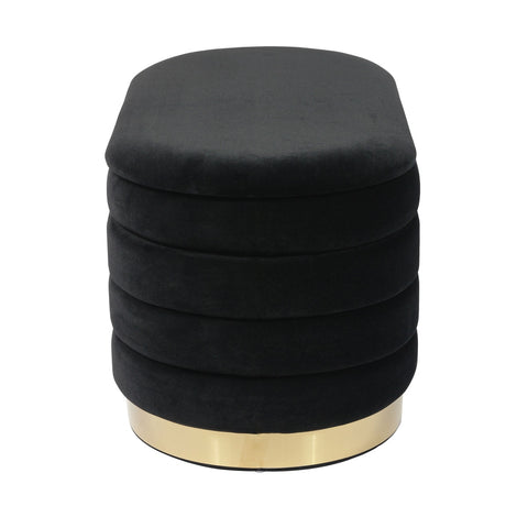 Lillian Black Velvet Storage Bench Model: TOV-OC68152