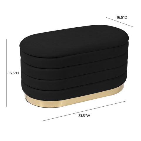 Lillian Black Velvet Storage Bench Model: TOV-OC68152