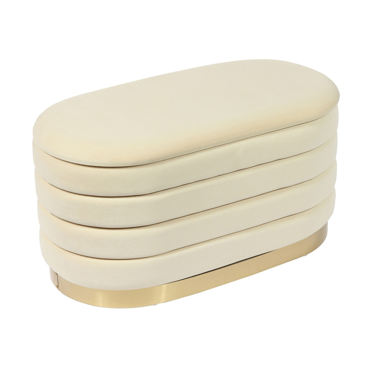 Lillian Cream Velvet Storage Bench Model: TOV-OC68153