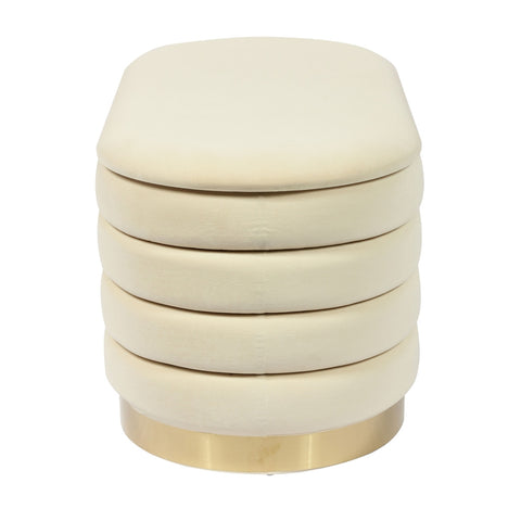 Lillian Cream Velvet Storage Bench Model: TOV-OC68153