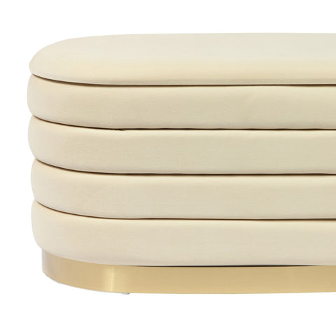 Lillian Cream Velvet Storage Bench Model: TOV-OC68153