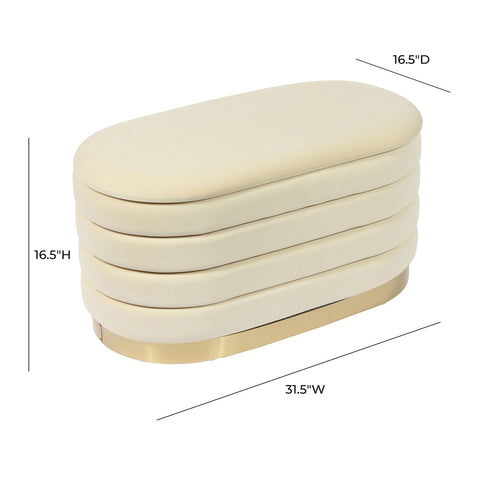 Lillian Cream Velvet Storage Bench Model: TOV-OC68153