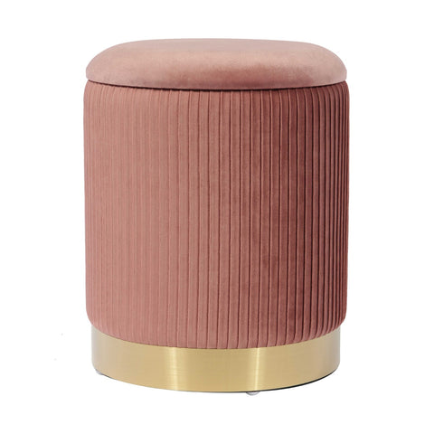 Zoe Blush Velvet Storage Ottoman Model: TOV-OC68154