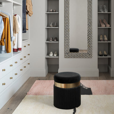 Melody Black Tasseled Ottoman Model: TOV-OC68211