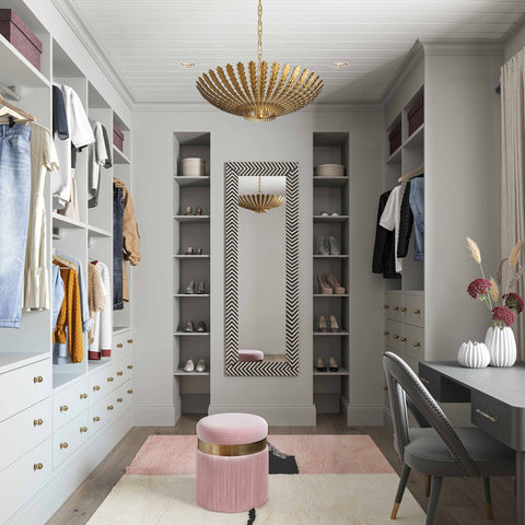 Melody Blush Tasseled Ottoman Model: TOV-OC68212