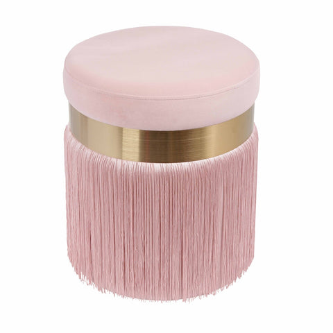 Melody Blush Tasseled Ottoman Model: TOV-OC68212