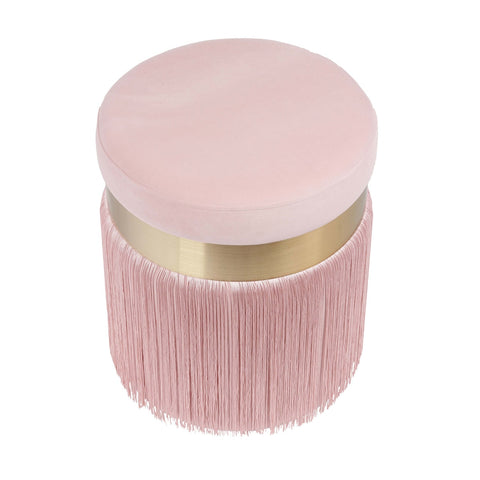 Melody Blush Tasseled Ottoman Model: TOV-OC68212