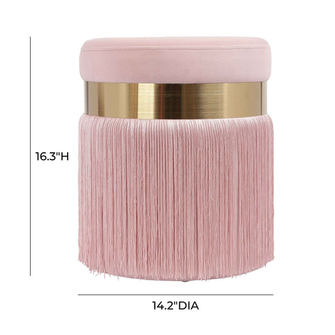 Melody Blush Tasseled Ottoman Model: TOV-OC68212