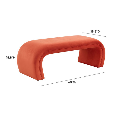 Kenya Red Rocks Velvet Bench Model: TOV-OC68347