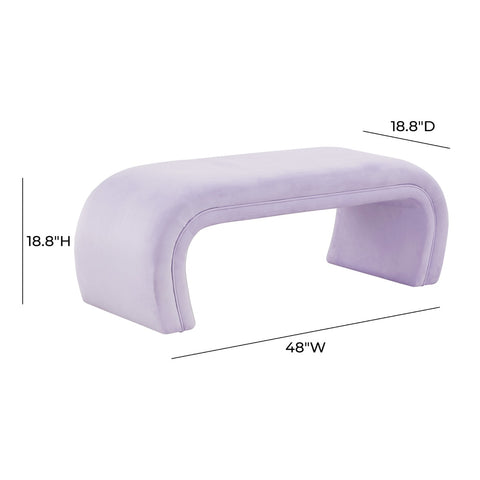 Kenya Lavender Velvet Bench Model: TOV-OC68348