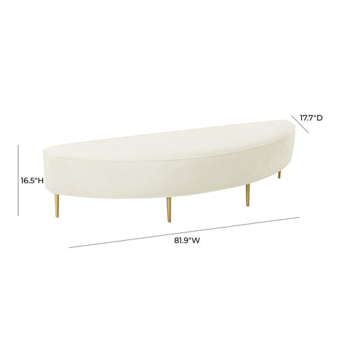 Bianca Cream Velvet King Bench Model: TOV-OC68354