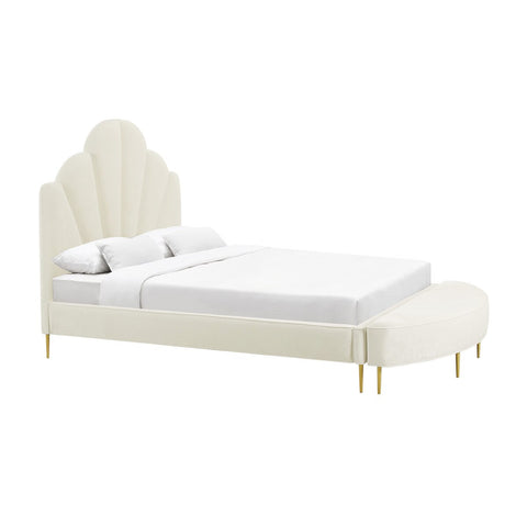Bianca Cream Velvet Full Bench Model: TOV-OC68356