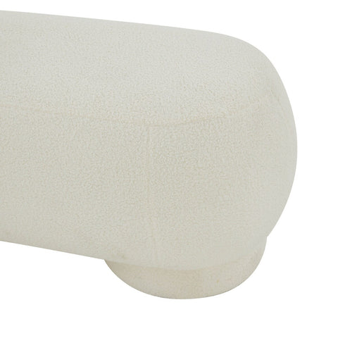 Mara Cream Vegan Shearling Ottoman Model: TOV-OC68538