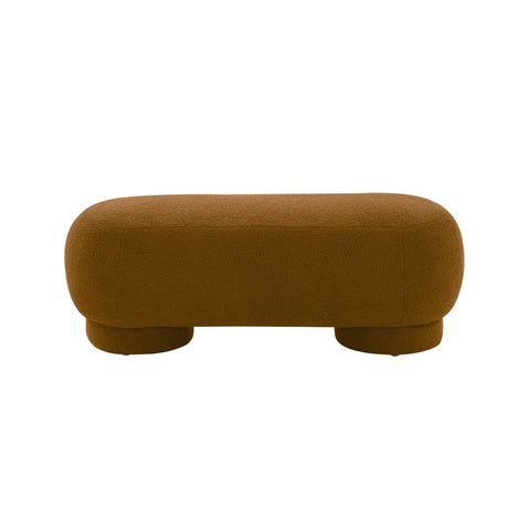 Mara Cinnamon Brown Vegan Shearling Ottoman Model: TOV-OC68539