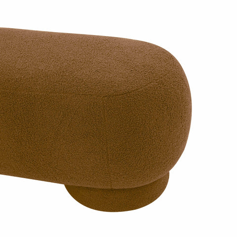 Mara Cinnamon Brown Vegan Shearling Ottoman Model: TOV-OC68539