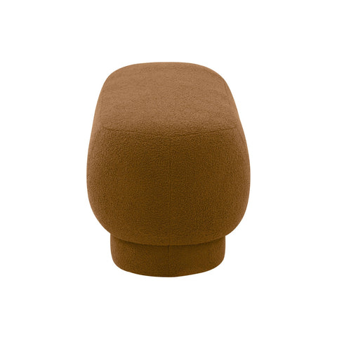 Mara Cinnamon Brown Vegan Shearling Ottoman Model: TOV-OC68539