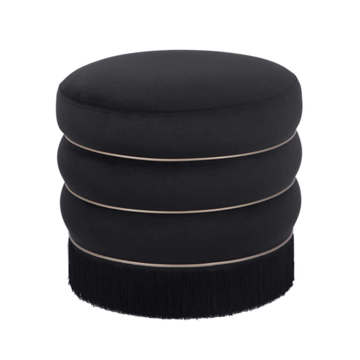 Lakka Black Velvet Ottoman Model: TOV-OC68566