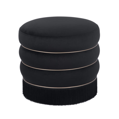 Lakka Black Velvet Ottoman Model: TOV-OC68566