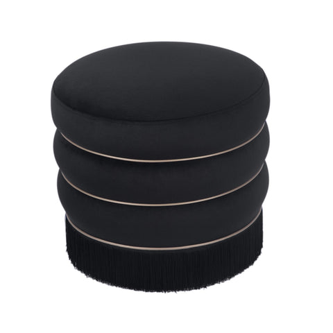 Lakka Black Velvet Ottoman Model: TOV-OC68566