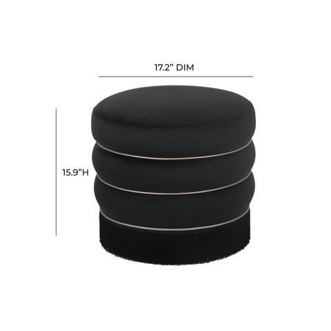 Lakka Black Velvet Ottoman Model: TOV-OC68566
