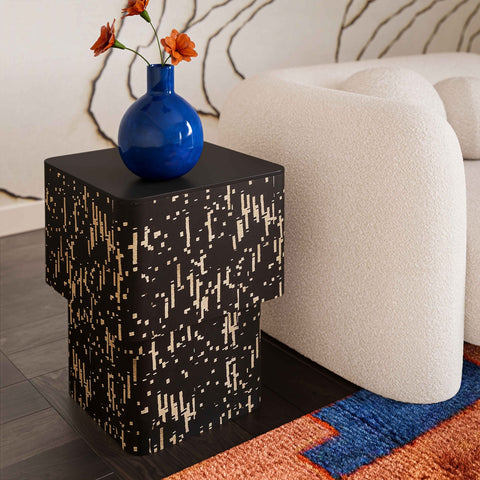 Faye Black Glass Side Table Model: TOV-OC68587