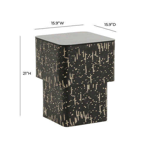 Faye Black Glass Side Table Model: TOV-OC68587