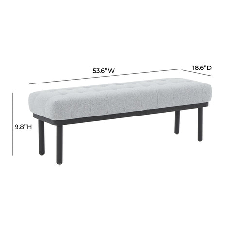 Olivia Grey Boucle Bench Model: TOV-OC68633