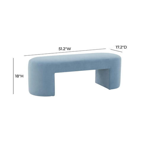 Elena Blue Velvet Bench Model: TOV-OC68639